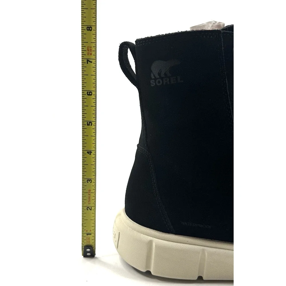 Sorel Explorer III Joan Black Suede Waterproof Lace-Up Boots Womens 7 New $145